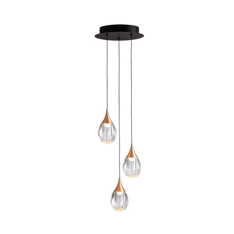 Lámpara de techo colgante Schuller Corina 3 luces negro y cobre 3000K ambiente