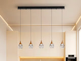 Schuller Corina 5-light pendant lamp with copper and black shades 403726