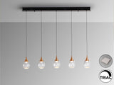 Lámpara de techo colgante Schuller Corina 5 luces negro - ambiente