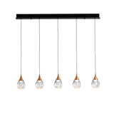 Lámpara de techo colgante Schuller Corina 5 luces negro y cobre 3000K ambiente
