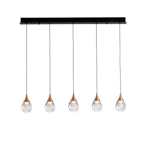 Lámpara de techo colgante Schuller Corina 5 luces negro y cobre 3000K ambiente