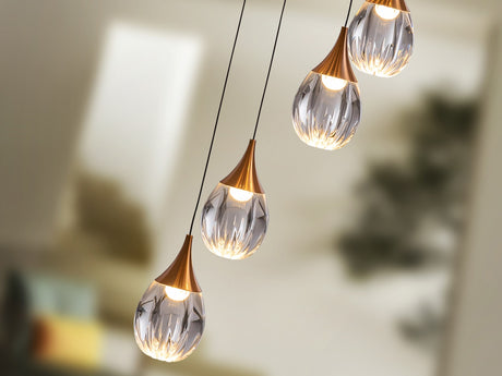 Lámpara de techo colgante Schuller Corina grande 12 luces negro y cobre 3000K Ø50cm vista 2