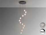 Lámpara de techo colgante Schuller Corina grande 12 luces negro y cobre 3000K Ø50cm vista 3