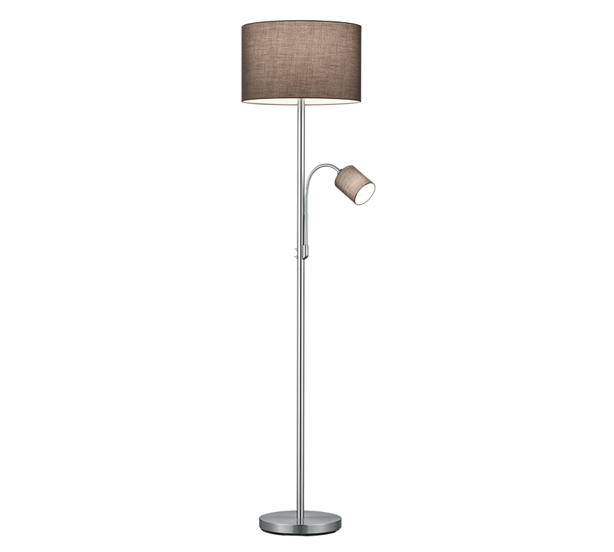 Lámpara de pie Trio Hotel níquel mate 170cm 403900211