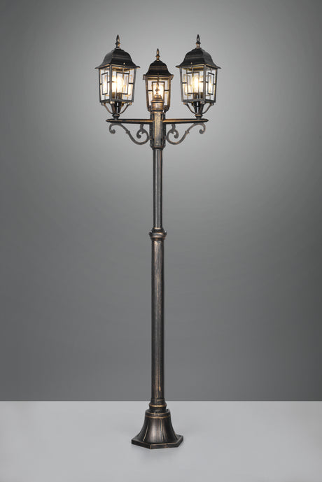 Baliza de exterior Trio Volturno LED antique rust 2700K IP44 200cm 405960328
