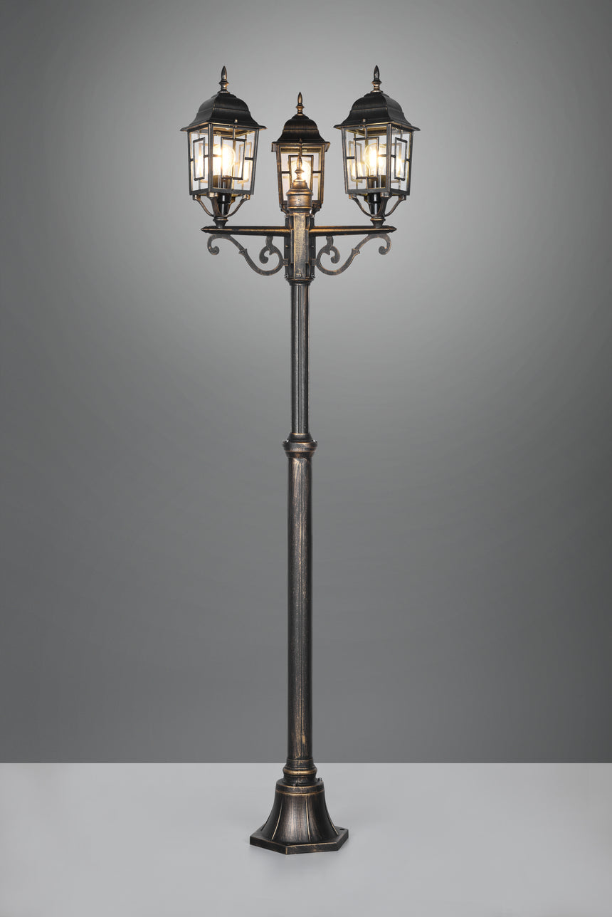 Baliza de exterior Trio Volturno LED antique rust 2700K IP44 200cm 405960328
