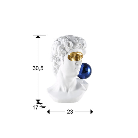 Busto decorativo Schuller David blanco y oro dimensiones