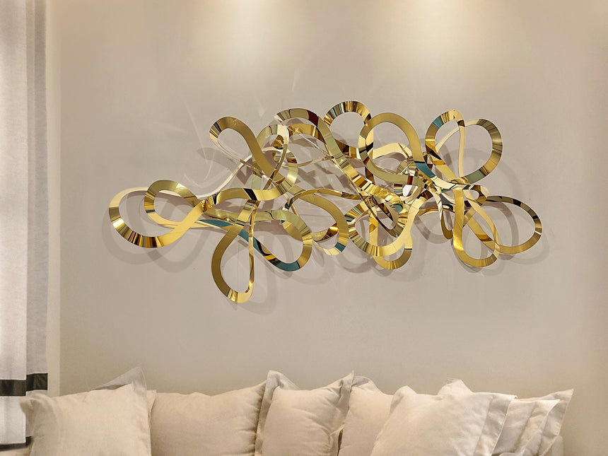 Escultura de pared Schuller Medusa dorado brillo acero inoxidable 55cm 408493