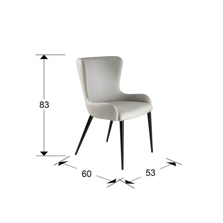 Silla Schuller Telma negro y blanco 53x83cm dimensiones