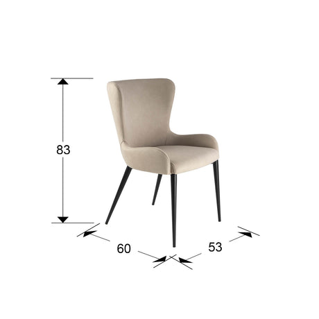 Silla Schuller Telma negro y beige 53x83cm dimensiones