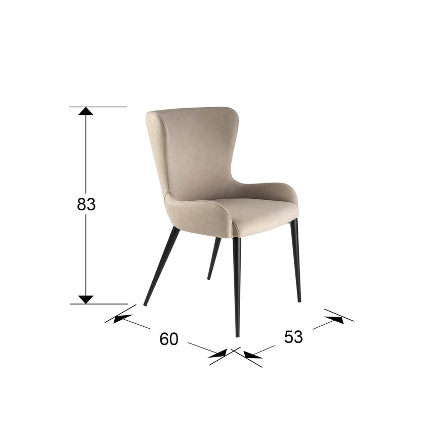 Silla Schuller Telma negro y beige 53x83cm dimensiones