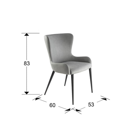 Silla Schuller Telma negro y gris 53x83cm dimensiones