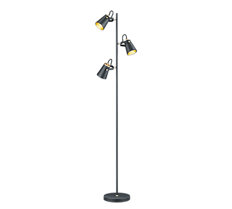 Lámpara de pie Trio Edward 3 luces negro mate 160cm 408800332