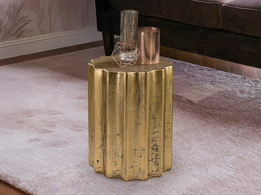 Mesa auxiliar Schuller Estriada oro 46cm 409124