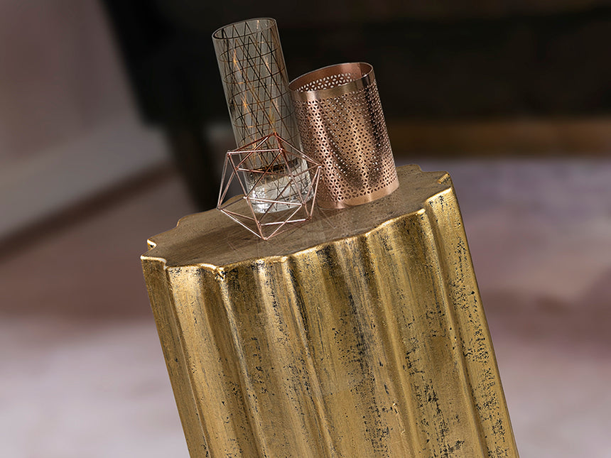 Mesa auxiliar Schuller Estriada oro 46cm 409124