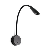 Lámpara de pared aplique Faro Boken con lector LED negro mate 3000K 41032