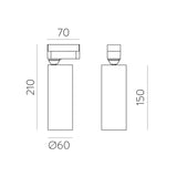 ACB Budelli 4116/5 Track light Negro Texturado, LED GU10 1x8W, , Orientable, Trifásico universal R41161N