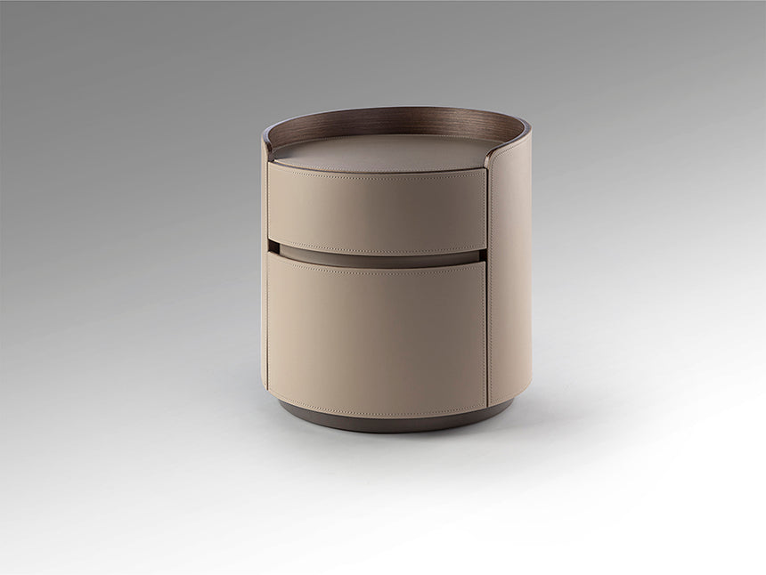 Mesita de noche Schuller Cirze nogal y beige con cajones 48cm 411752