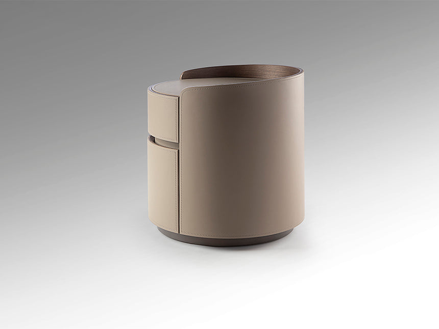 Mesita de noche Schuller Cirze nogal y beige con cajones 48cm 411752