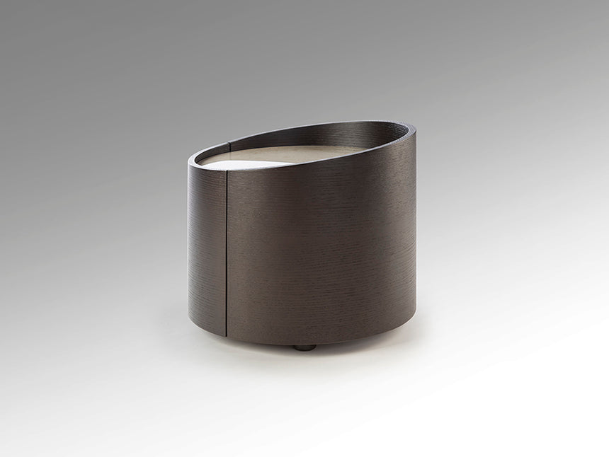 Mesita de noche Schuller Iza negro y mármol veteado con cajones 42cm 411882