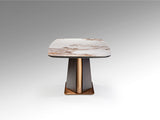 Mesa de comedor Schuller Luca roble y mármol veteado acero 200x76cm 412094