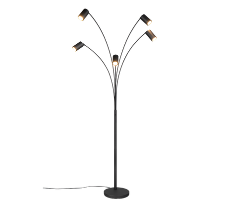 Lámpara de pie Trio Marley LED negro mate 3000K 200cm 412400532
