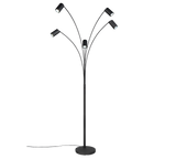 Lámpara de pie Trio Marley LED negro mate 3000K 200cm 412400532
