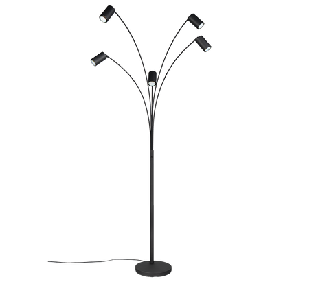 Lámpara de pie Trio Marley LED negro mate 3000K 200cm 412400532