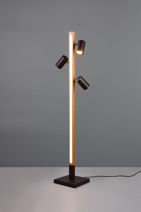 Lámpara de pie Trio Marley LED negro mate táctil 3000K 130cm 412510432