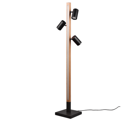 Lámpara de pie Trio Marley LED negro mate táctil 3000K 130cm 412510432