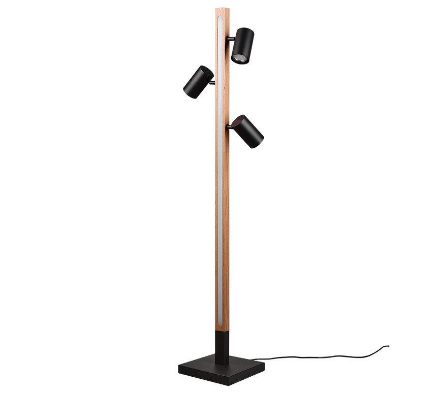 Lámpara de pie Trio Marley LED negro mate táctil 3000K 130cm 412510432
