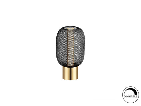 Lámpara de sobremesa Schuller Micrón LED oro y negro 3000K 24cm ambiente