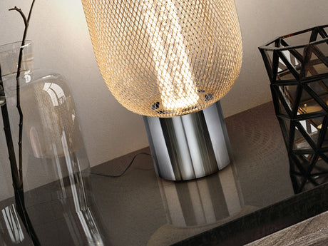 Lámpara de sobremesa Schuller Micrón LED cromo y oro 3000K 24cm vista 2