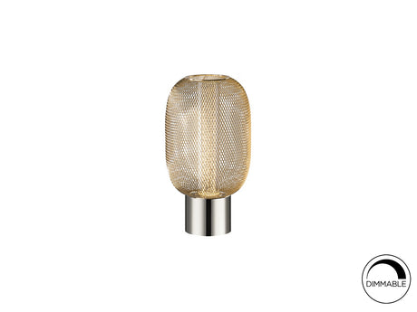 Lámpara de sobremesa Schuller Micrón LED cromo y oro 3000K 24cm ambiente