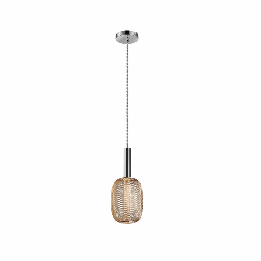 Schuller Micrón Lámpara de techo colgante 1 luz cromo y oro 413503