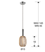 Schuller Micrón Lámpara de techo colgante 1 luz cromo y oro 413503