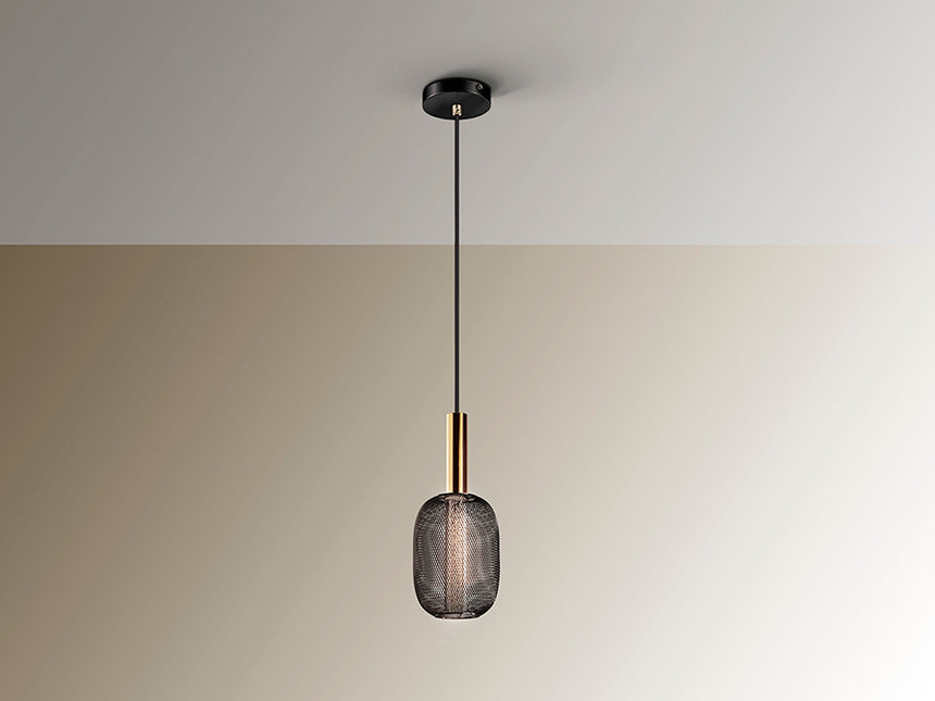 Schuller Micron Lámpara de techo colgante 1 luz oro negro 413510