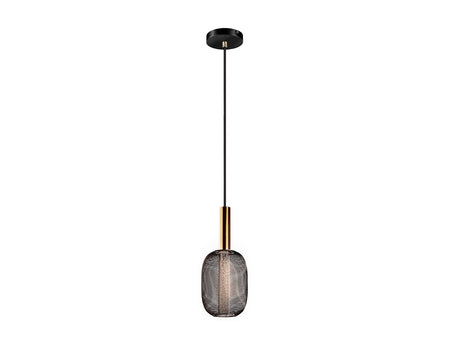 Lámpara de techo colgante Schuller Micrón 1 luz oro y negro 3000K ambiente