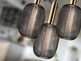 Lámpara de techo colgante Schuller Micrón 3 luces oro y negro 3000K Ø36cm vista 1