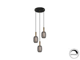 Lámpara de techo colgante Schuller Micrón 3 luces oro y negro 3000K Ø36cm ambiente