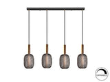Lámpara de techo colgante Schuller Micrón 4 luces oro y negro 3000K ambiente