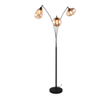 Lámpara de pie Trio Lumina 3 luces negro mate y ámbar 200cm 417000313 - vista 2