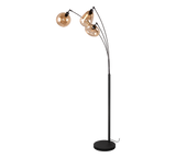 Lámpara de pie Trio Lumina 3 luces negro mate y ámbar 200cm 417000313 - vista 3
