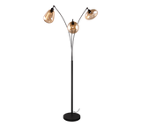 Lámpara de pie Trio Lumina 3 luces negro mate y ámbar 200cm 417000313 - vista 4