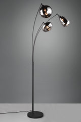 Lámpara de pie Trio Lumina estera negra 417000332