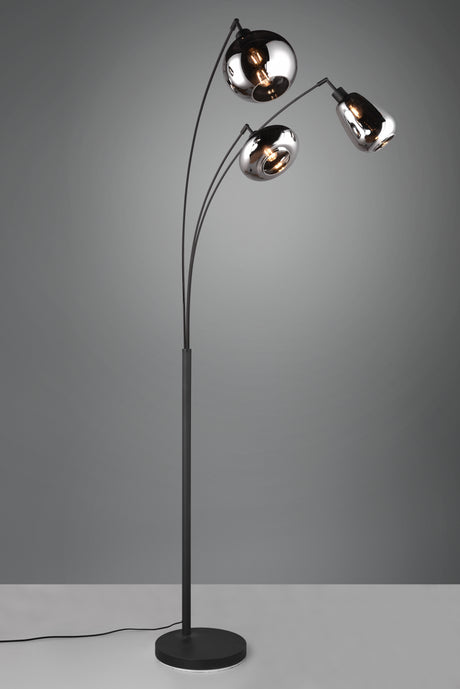 Lámpara de pie Trio Lumina estera negra 417000332