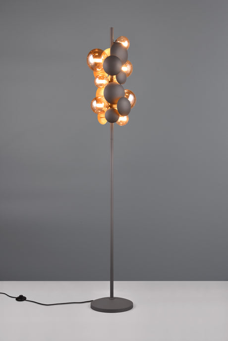 Lámpara de pie Trio Bubble LED antracita 3000K 155cm 417400742