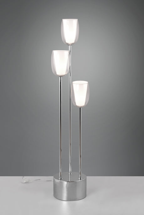 Lámpara de pie Trio Barret LED cromo 3000K 140cm 417500306