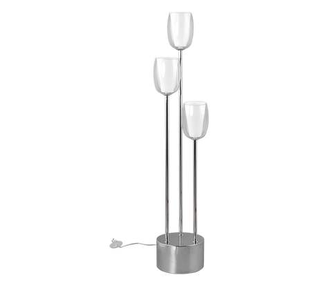Lámpara de pie Trio Barret LED cromo 3000K 140cm 417500306
