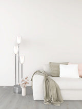 Lámpara de pie Trio Barret LED cromo 3000K 140cm 417500306